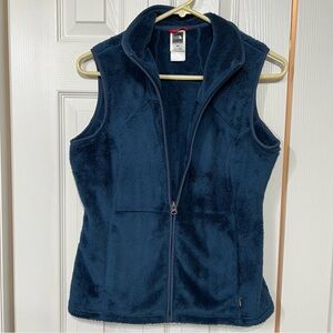 The North Face Full Zip Fuzzy Plush Fleece Vest Wm M Dark Blue Casual Active